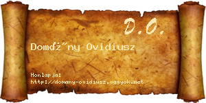 Domány Ovidiusz névjegykártya